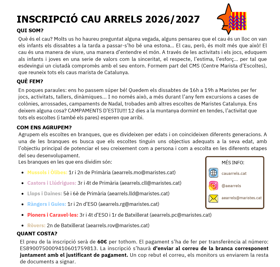 INSCRIPCIÓ 2026-2'27
